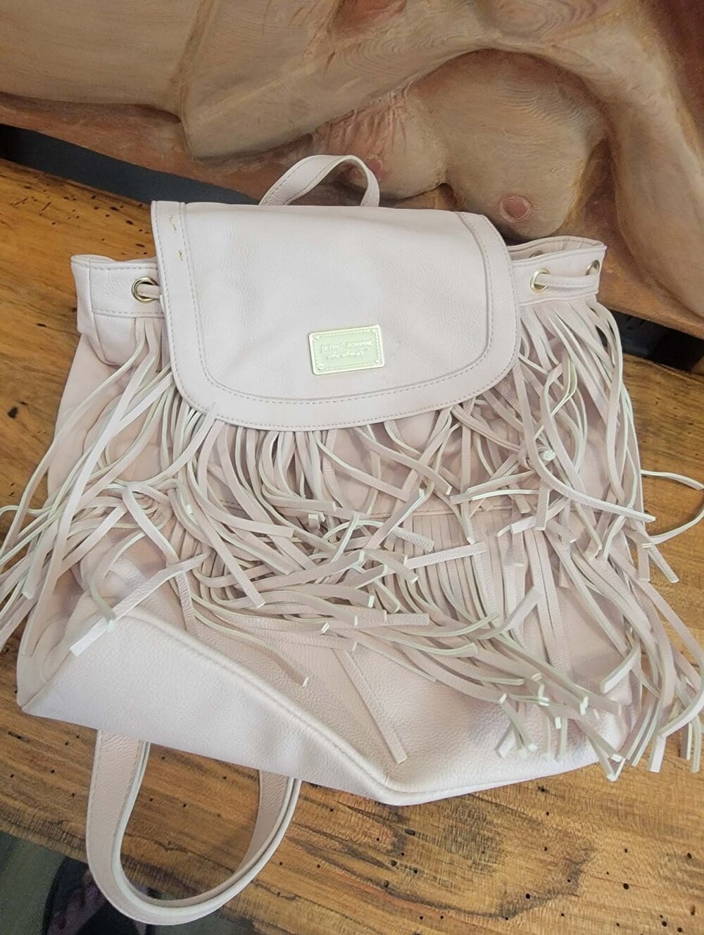 Betsey Johnson Pink Faux Leather Back Pack